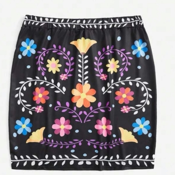 Shein Black Printed Skirt 4XL 20 - Picture 1 of 6